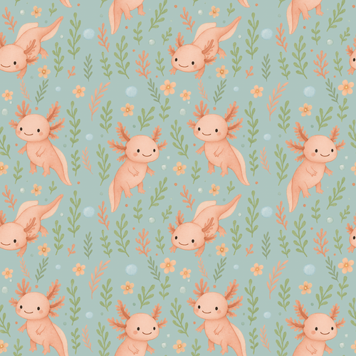 Attache-suce Axolove♥️(axolotl) en mousseline de bambou