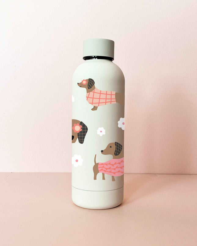 Bouteille en acier inox 17oz - crème Teckels de printemps