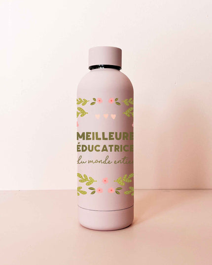 Bouteille isotherme 17oz - rose pâle Meilleure éducatrice du monde