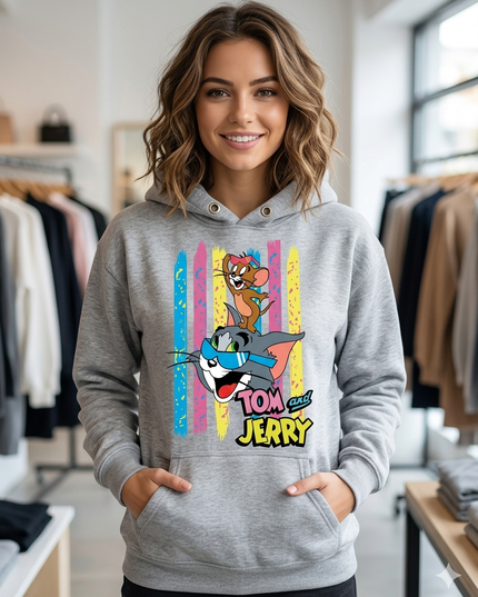 Hoodie Tom et Jerry — vue de face, L'Atelier 9¾