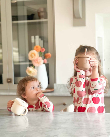 Tasse d'apprentissage 2 en 1 pour collation et liquide