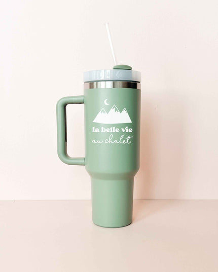 Gobelet isotherme 40oz - sauge La vie au chalet