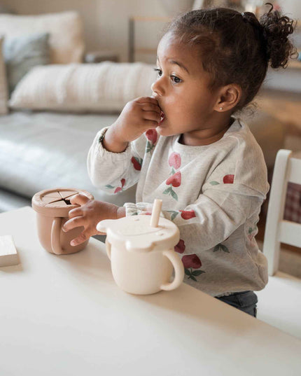 Tasse d'apprentissage 2 en 1 pour collation et liquide