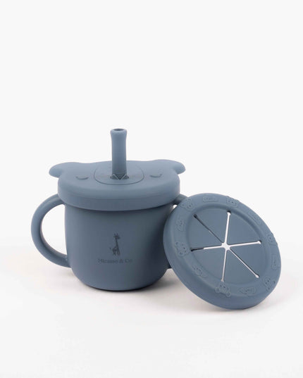 Tasse d'apprentissage 2 en 1 pour collation et liquide