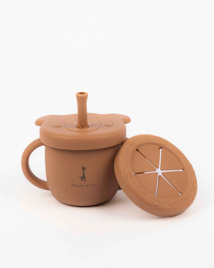 Tasse d'apprentissage 2 en 1 pour collation et liquide