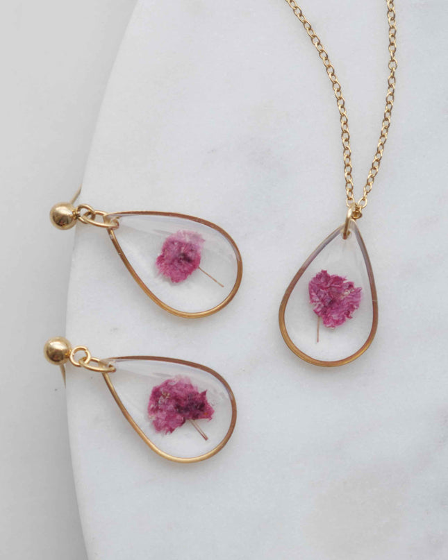 Parure Gigi fuschia - goute (moyen 16mm)
