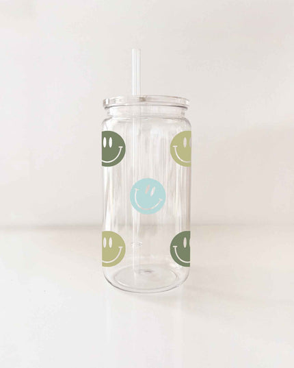 Verre en plastique - Smiley sauge