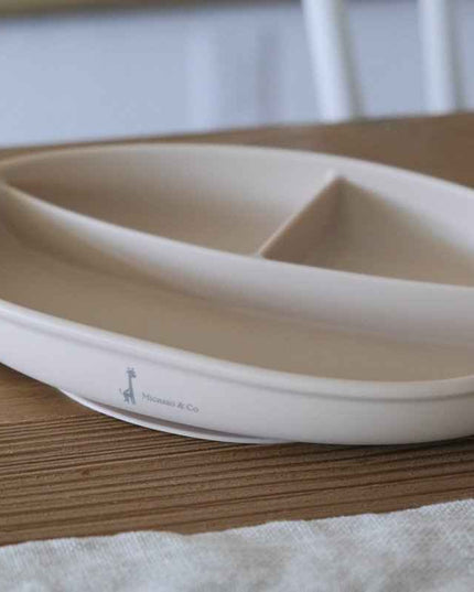 Assiette à succion divisée en silicone