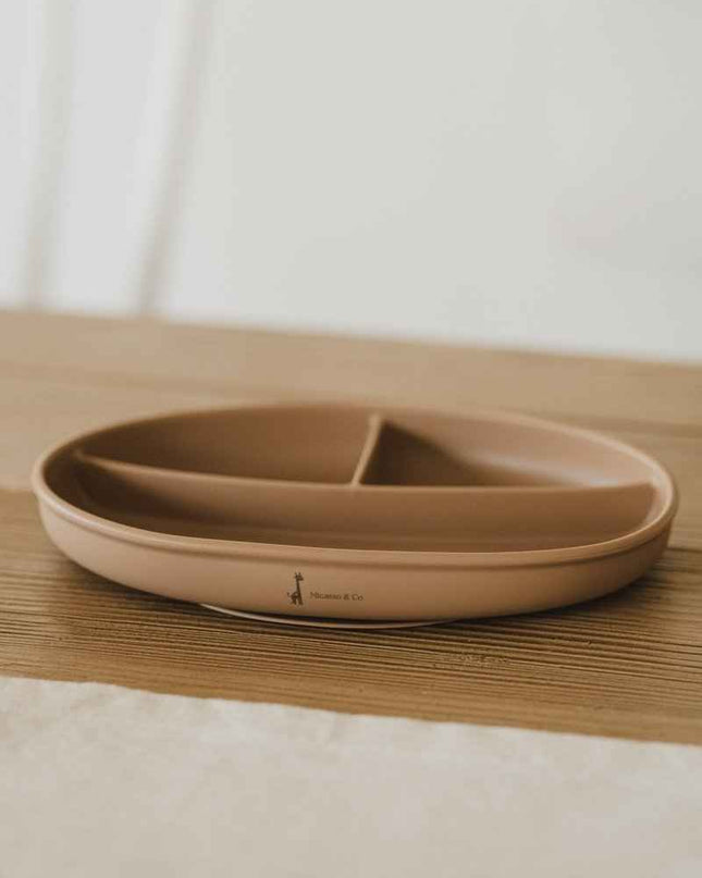 Assiette à succion divisée en silicone