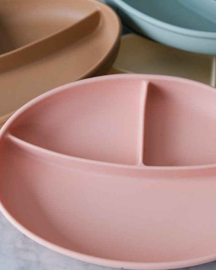 Assiette à succion divisée en silicone