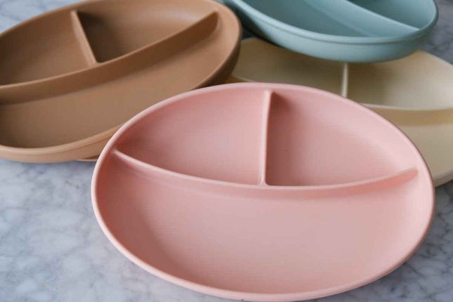Assiette à succion divisée en silicone