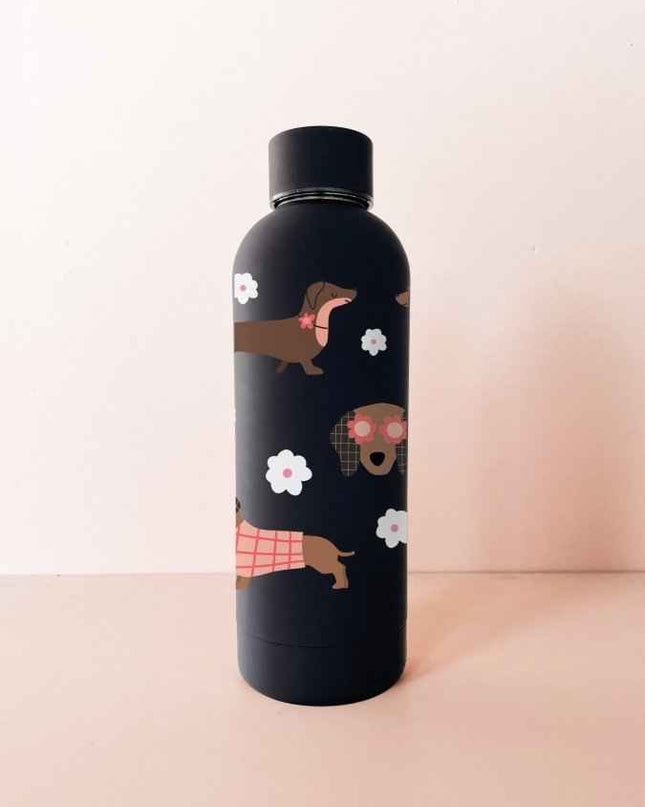 Bouteille en acier inox 17oz - noir Teckels de printemps