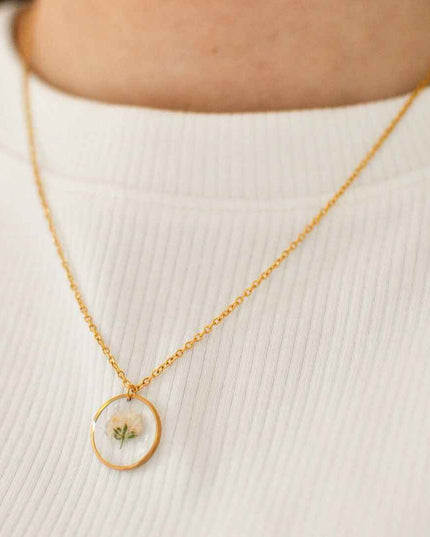 Collier Gigi - Gypsophile blanc - rond