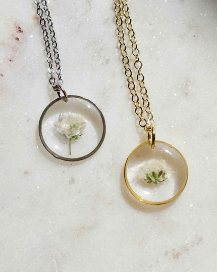 Collier Gigi - Gypsophile blanc - rond