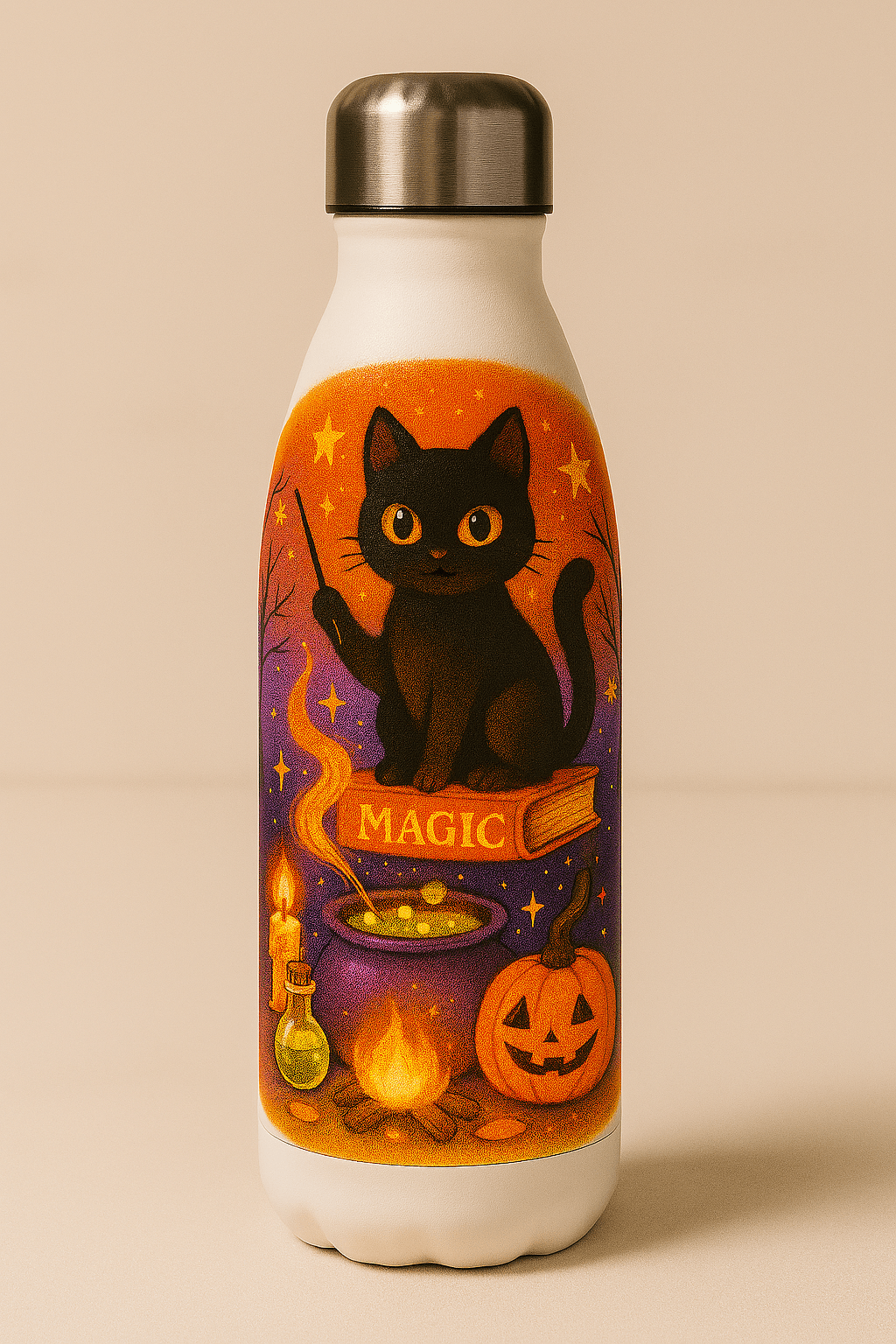 Gourde "Chat magique & chaudron mystique" - L'Atelier 9 3/4