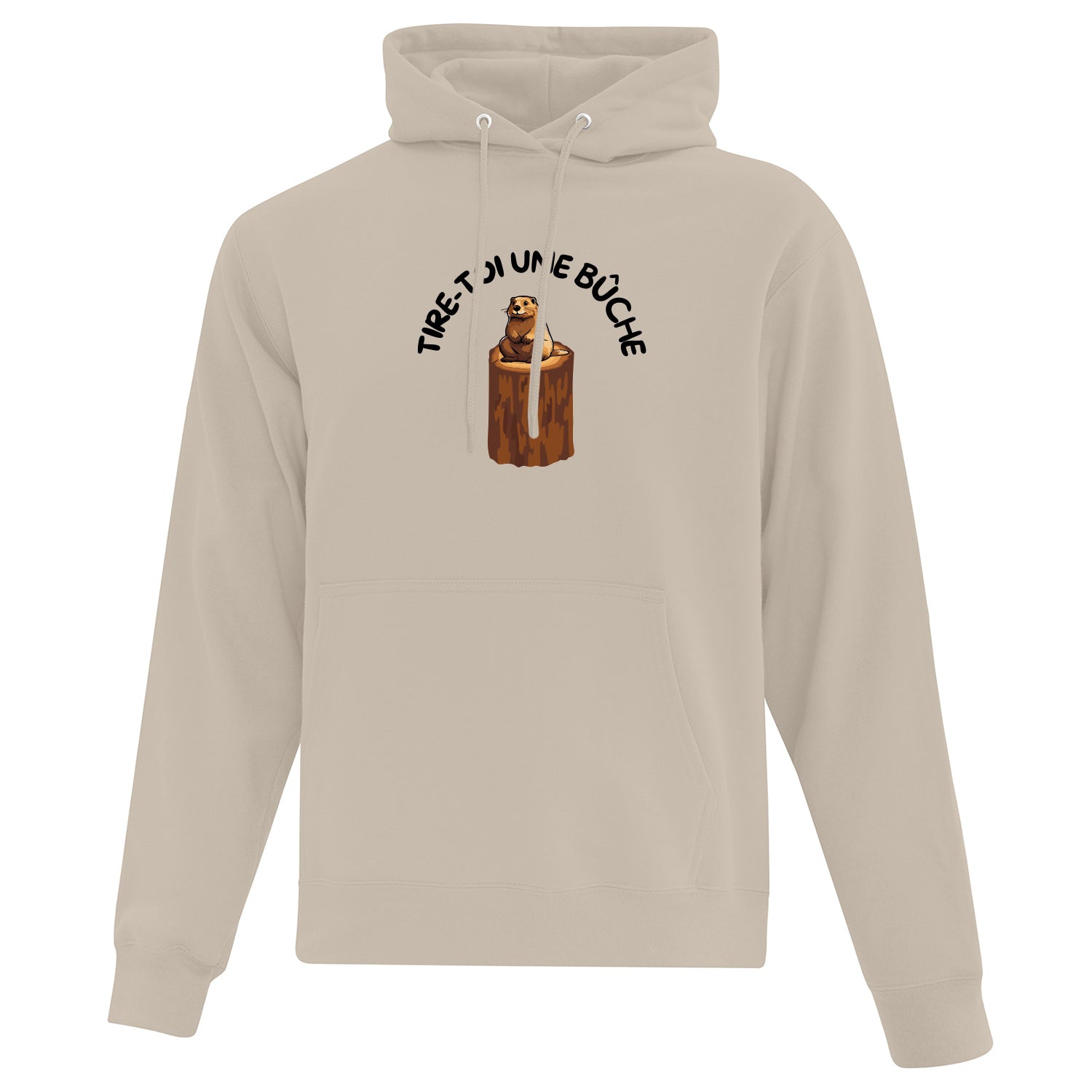 Hoodie "Tire-toi une bûche" imprimé