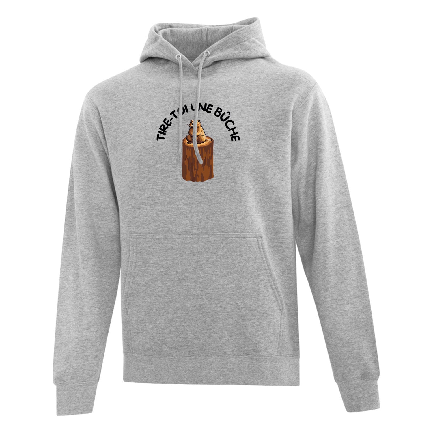 Hoodie "Tire-toi une bûche" imprimé