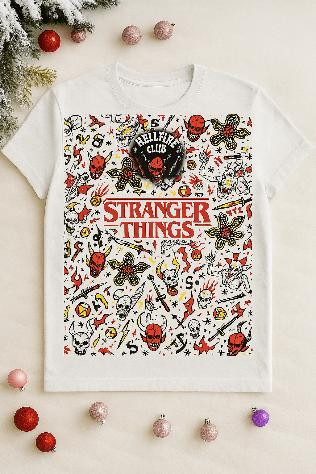 Designs geek et magiques - T-shirts blanc stranger thing L'Atelier 9¾ Québec