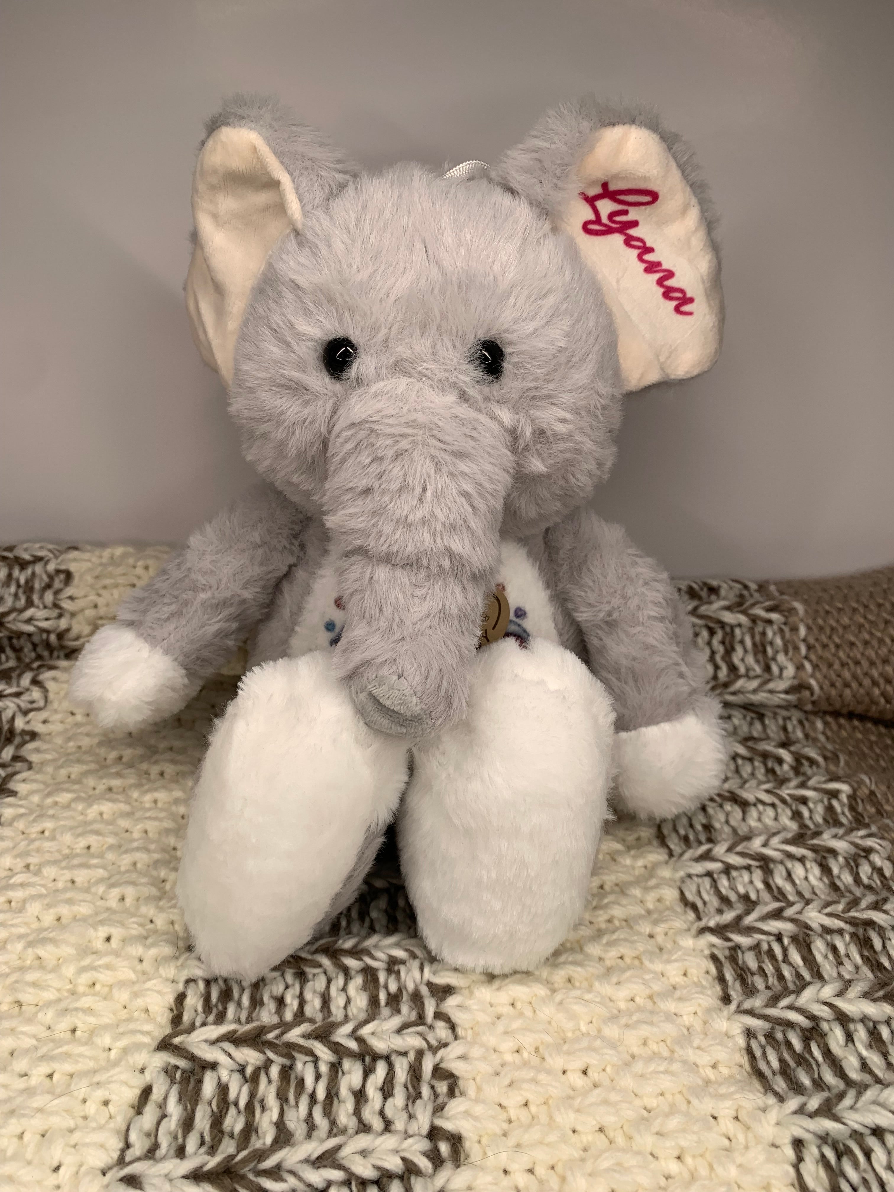 Peluche Éléphant Personnalisable - Prénom et Design - L'Atelier 9¾