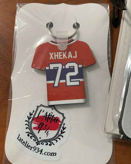 Porte-clé Chandail Hockey NHL Personnalisé - Nom et Numéro au Choix