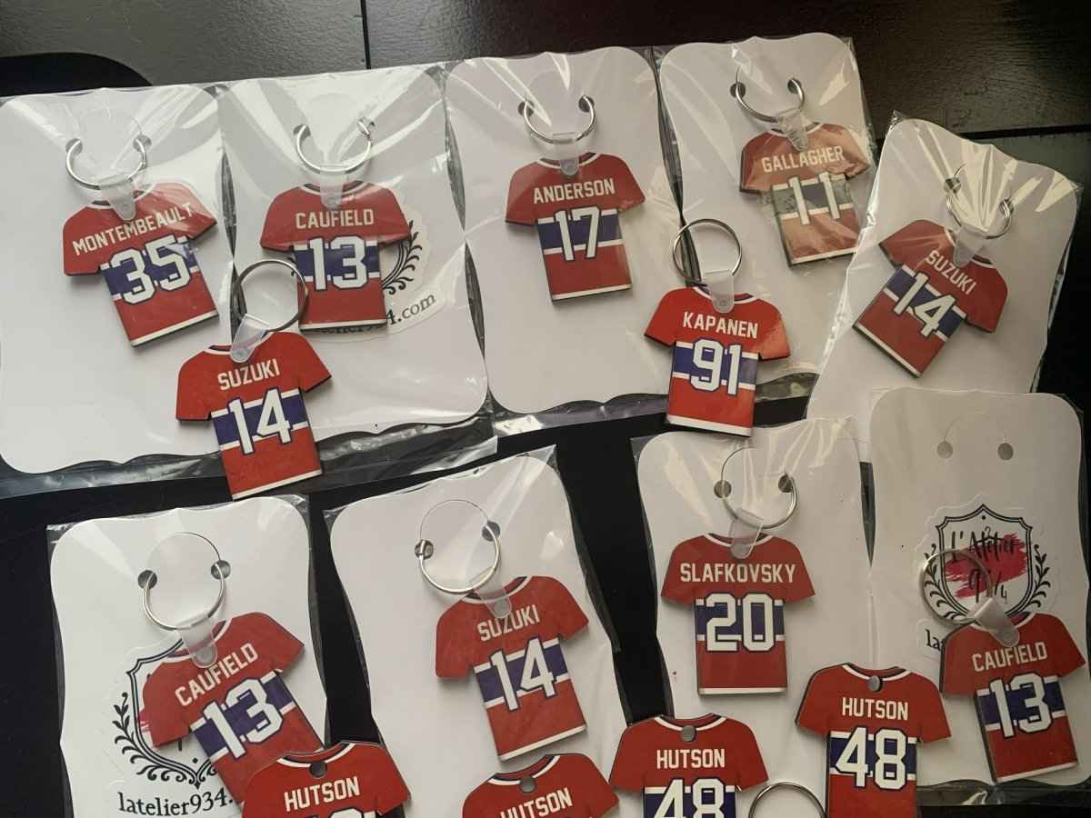 Porte-clé Chandail Hockey NHL Personnalisé - Nom et Numéro au Choix