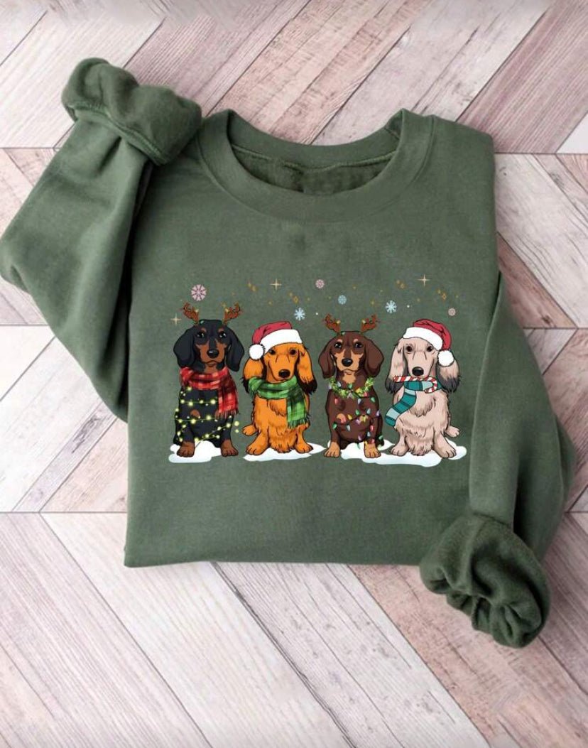 Sweat-shirt “Chiens de Noël” – Ambiance Festive & Douceur - L'Atelier 9¾