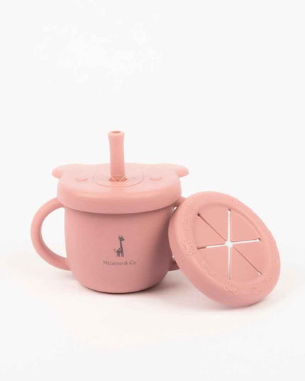 Tasse d'apprentissage 2 en 1 pour collation et liquide
