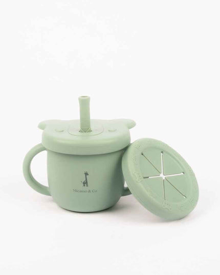Tasse d'apprentissage 2 en 1 pour collation et liquide
