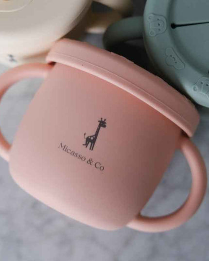 Tasse d'apprentissage 2 en 1 pour collation et liquide