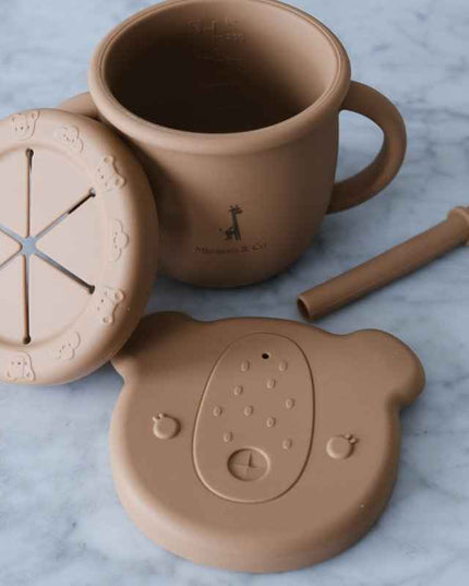 Tasse d'apprentissage 2 en 1 pour collation et liquide
